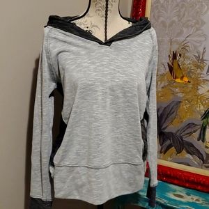 DANSKIN NOW heathered grey and black light hoodie